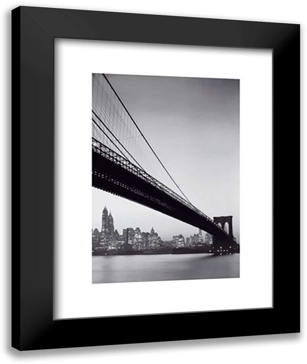 Brooklyn Bridge I 16x20 Black Modern Wood Framed Art Print Poster