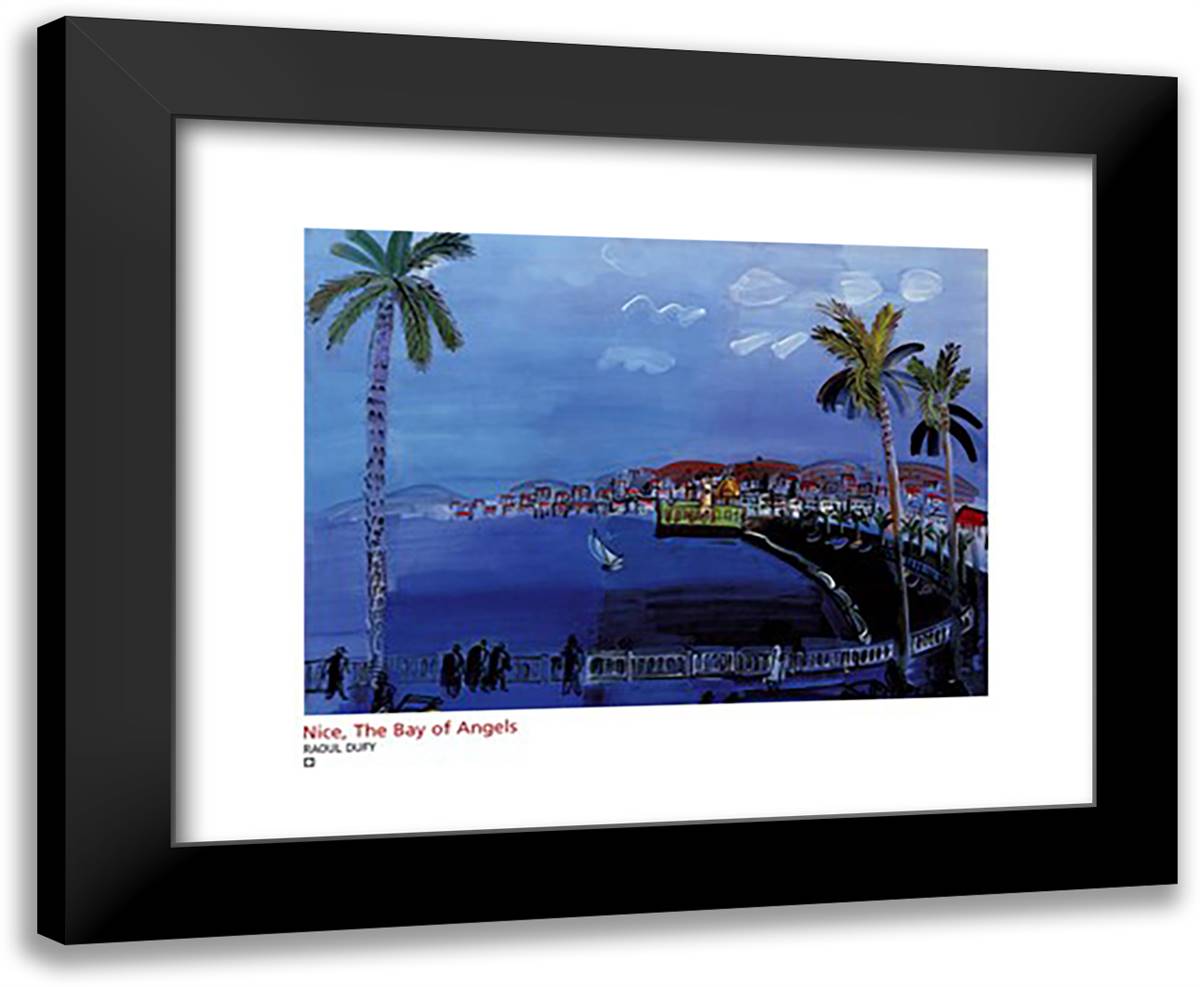Nice, The Bay Of Angels 24x20 Black Modern Wood Framed Art Print Poster by Dufy, Raoul