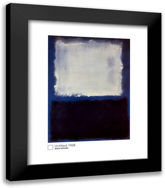 Untitled (White On Blue), 1968 20x24 Black Modern Wood Framed Art Print Poster by Rothko, Mark