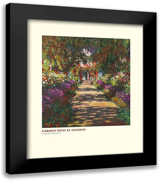 Garden Path At Giverny 20x24 Black Modern Wood Framed Art Print Poster by Monet, Claude