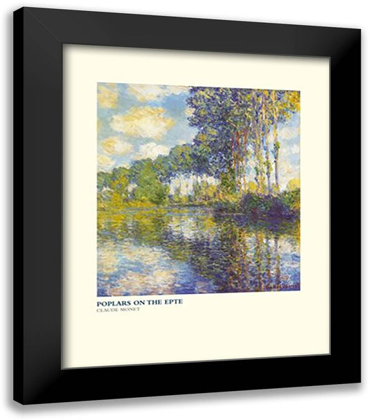 Poplars On Epte 20x24 Black Modern Wood Framed Art Print Poster by Monet, Claude