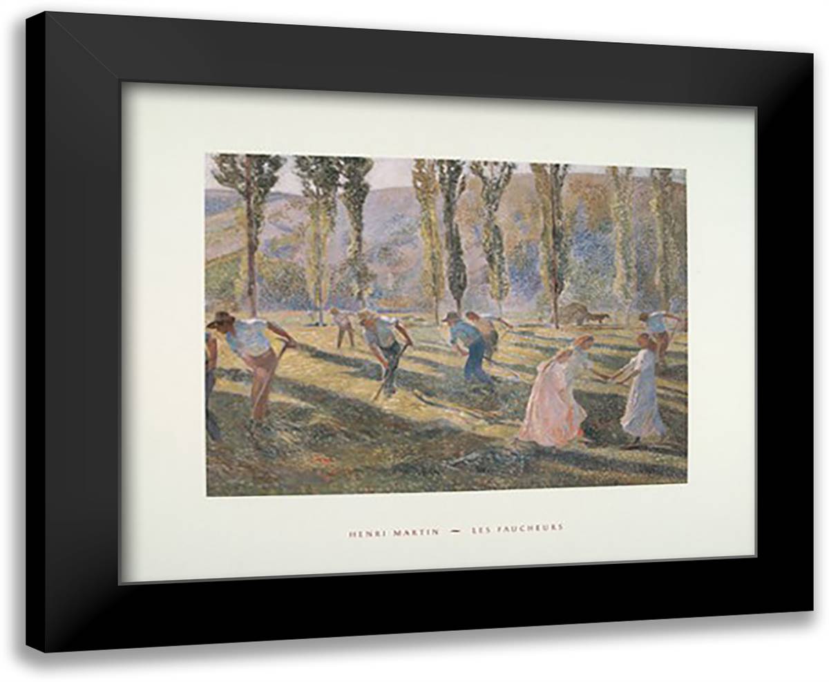 Les Faucheurs 24x20 Black Modern Wood Framed Art Print Poster by Martin, Henri