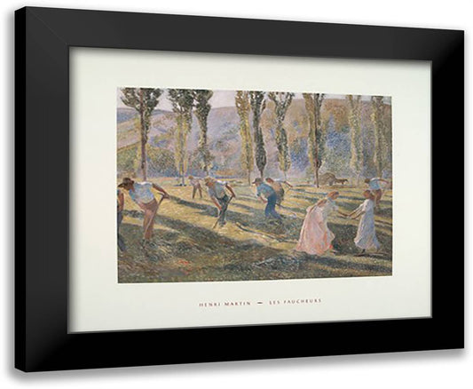Les Faucheurs 24x20 Black Modern Wood Framed Art Print Poster by Martin, Henri