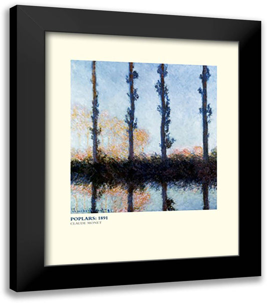 Poplars 1891 20x24 Black Modern Wood Framed Art Print Poster by Monet, Claude