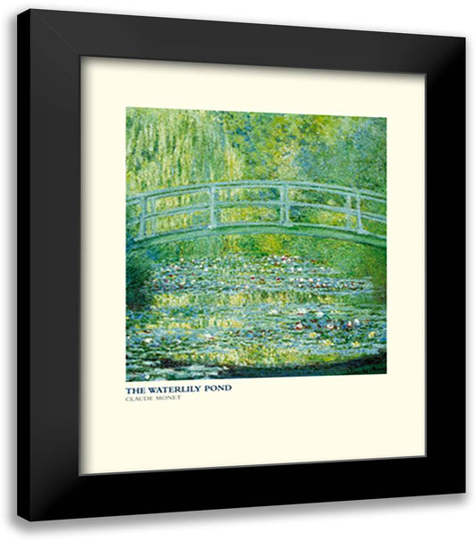 The Waterlily Pond 20x24 Black Modern Wood Framed Art Print Poster by Monet, Claude