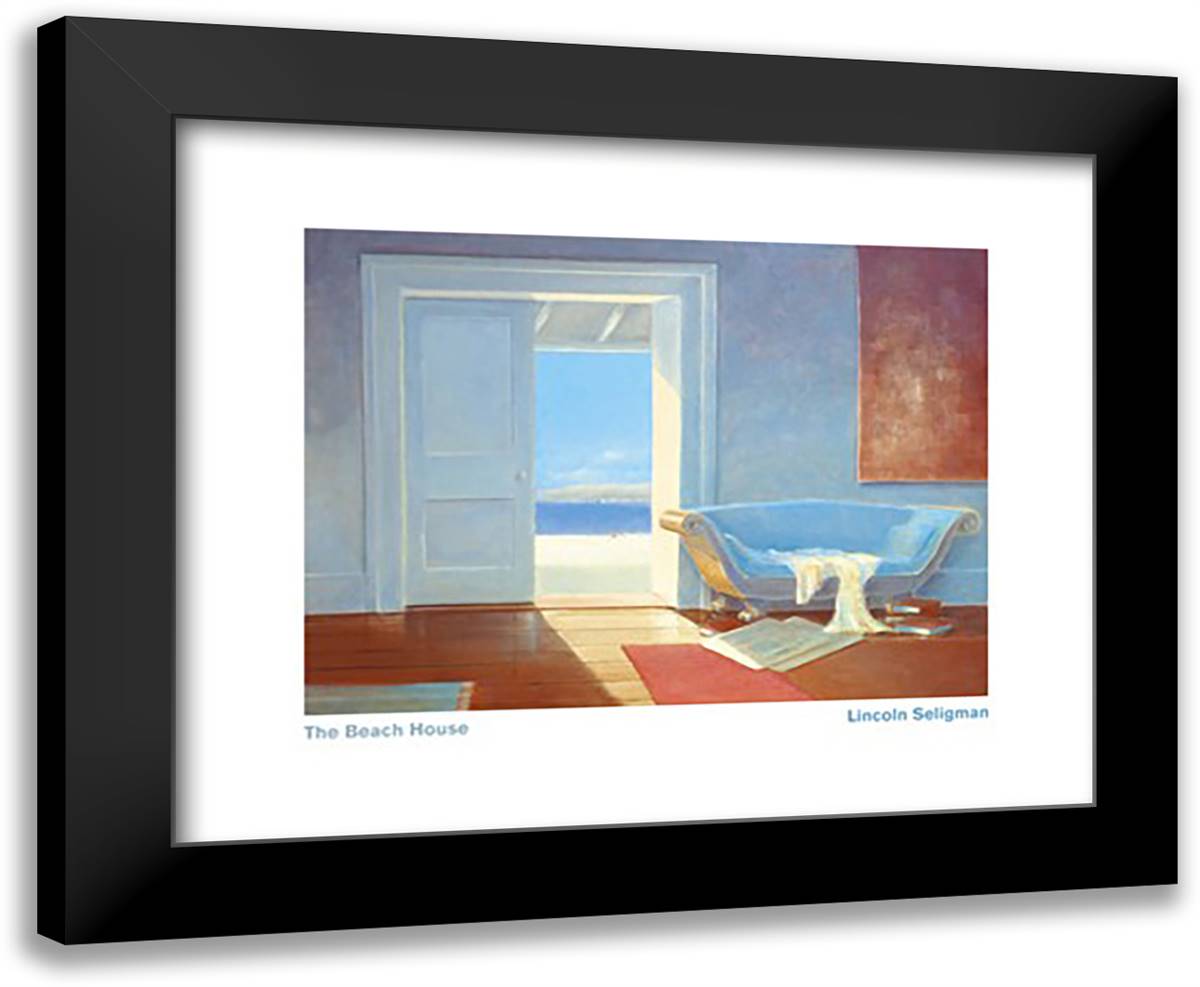 The Beach House Interior 24x20 Black Modern Wood Framed Art Print Poster by Seligman, Lincoln
