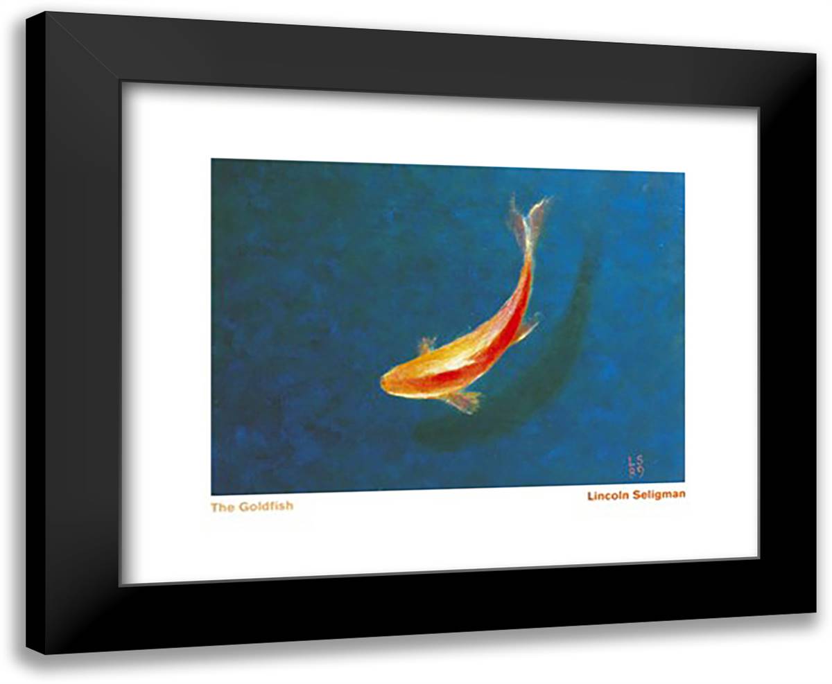The Goldfish 24x20 Black Modern Wood Framed Art Print Poster by Seligman, Lincoln