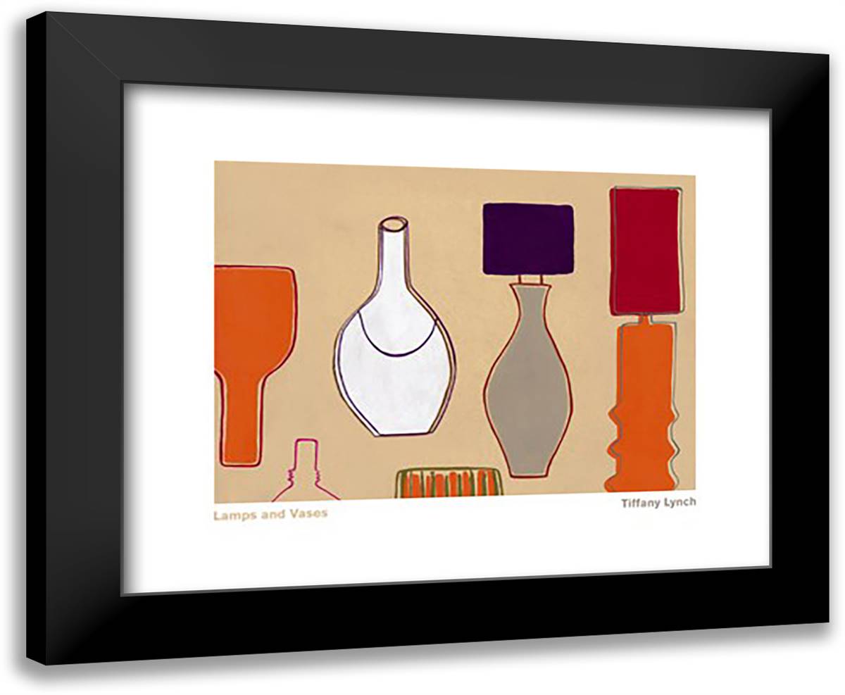 Lamps And Vases 24x20 Black Modern Wood Framed Art Print Poster by Lynch, Tiffany