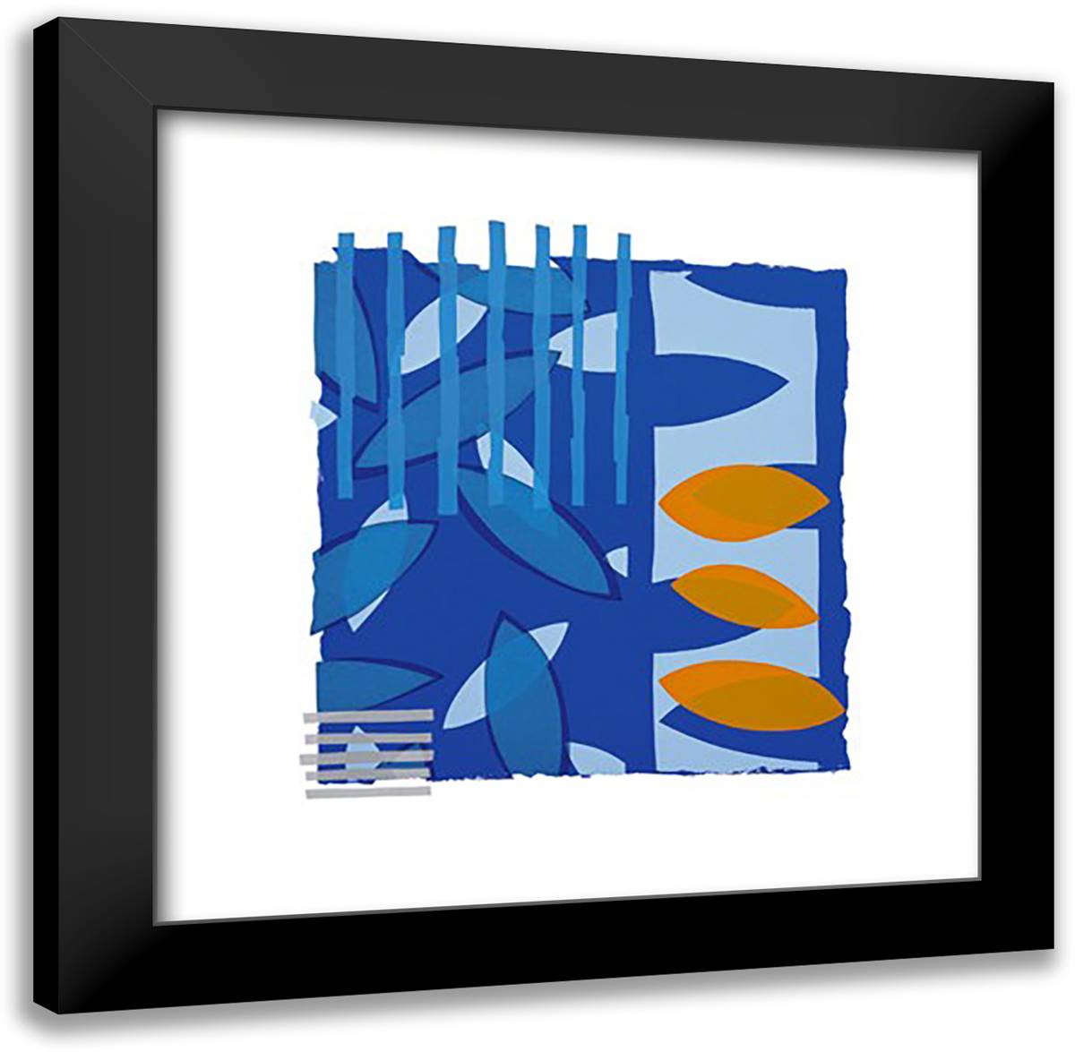 Orange Leaf 20x20 Black Modern Wood Framed Art Print Poster by Crew, Lee