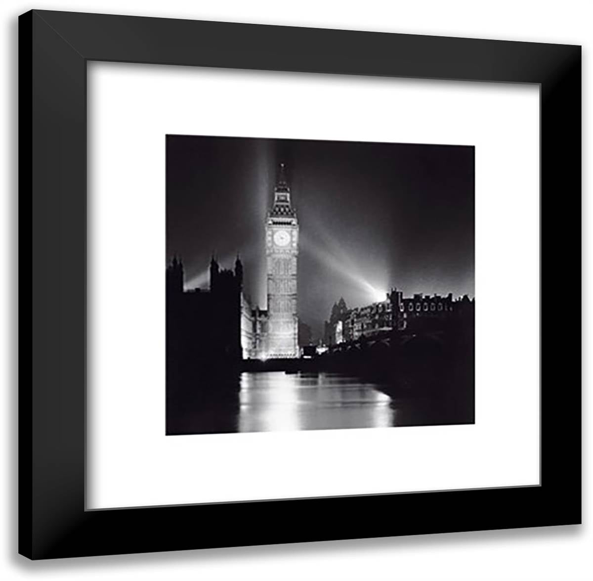 Big Ben-London, 1961 20x20 Black Modern Wood Framed Art Print Poster by Hess, Gretchen