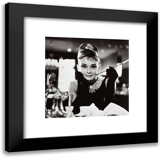 Audrey Hepburn In 'Breakfast a 20x20 Black Modern Wood Framed Art Print Poster