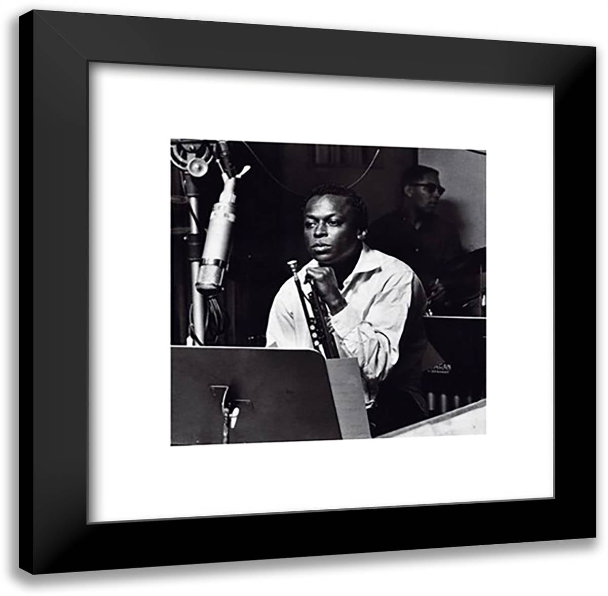Miles Davis - 'Kind'a Blue' 20x20 Black Modern Wood Framed Art Print Poster