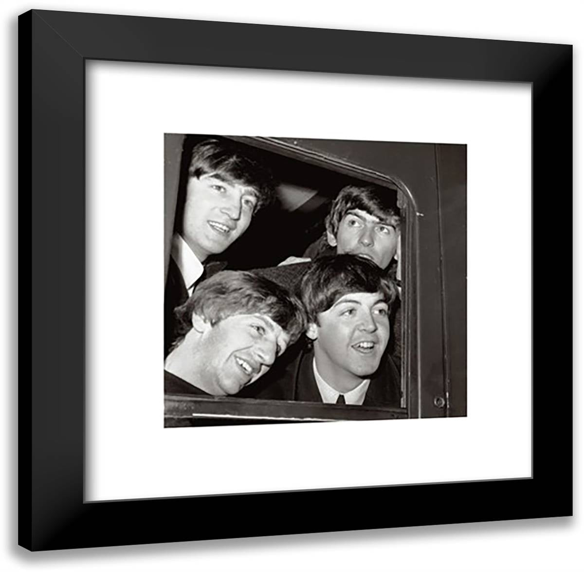 Beatles In 'A Hard Days Night' 20x20 Black Modern Wood Framed Art Print Poster