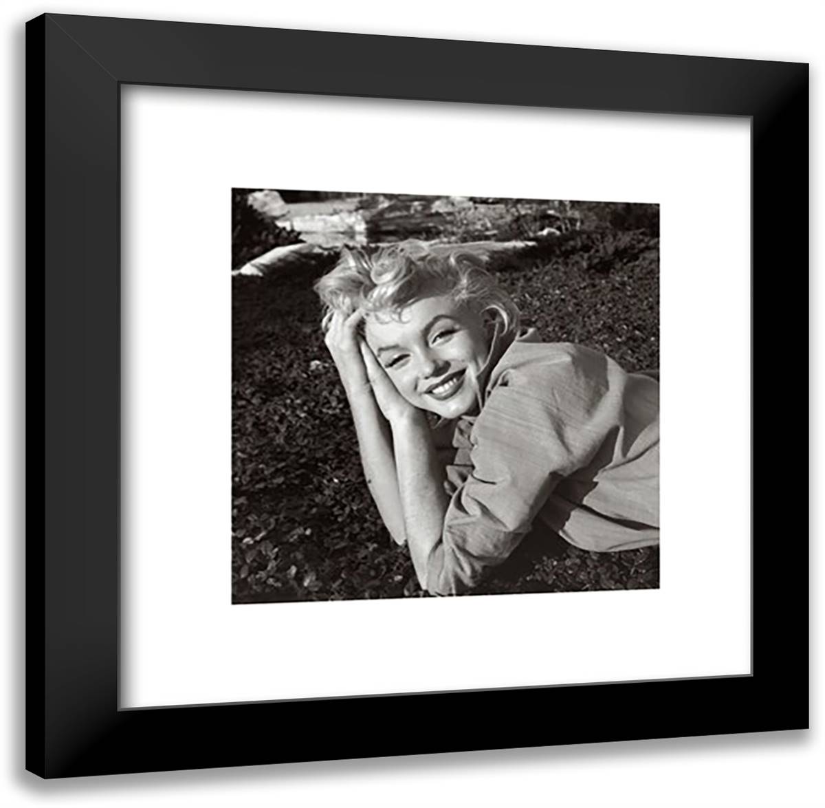 Marilyn Monroe 20x20 Black Modern Wood Framed Art Print Poster by Baron, Nahum