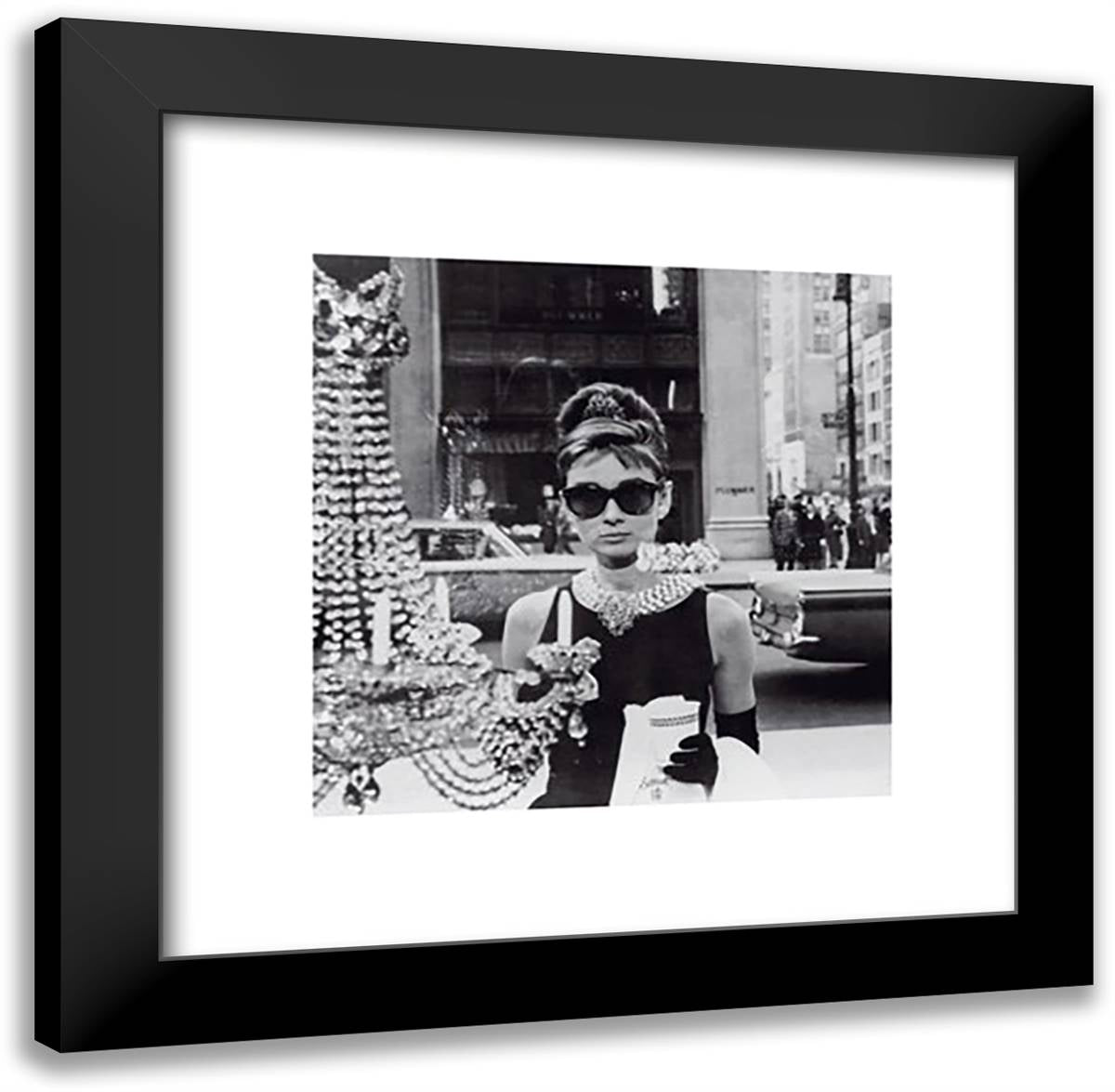 Audrey Hepburn In 'Shopping at 20x20 Black Modern Wood Framed Art Print Poster