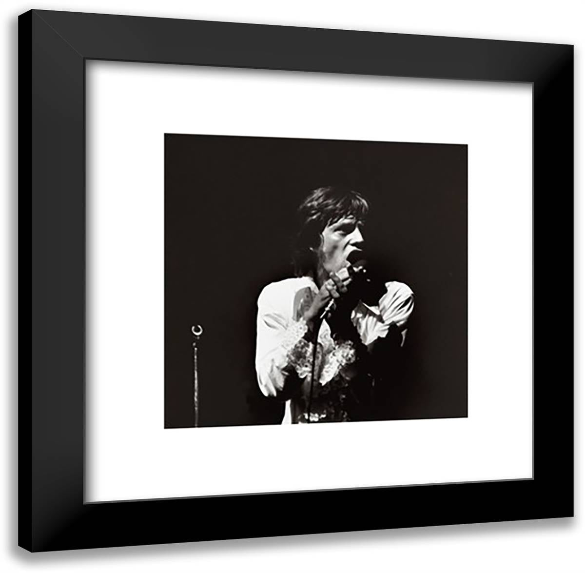Mick Jagger 24x20 Black Modern Wood Framed Art Print Poster by Le Querrec, Guy