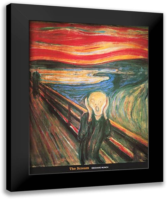 The Scream, c.1893 28x36 Black Modern Wood Framed Art Print Poster by Munch, Edvard