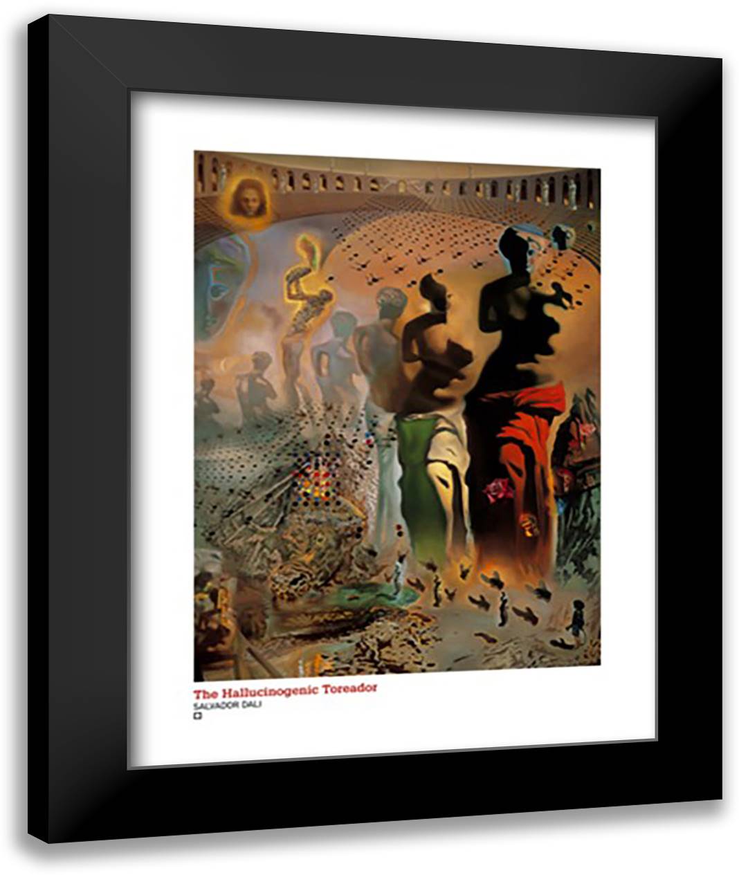 Hallucinogenic Toreador 28x36 Black Modern Wood Framed Art Print Poster by Dali, Salvador