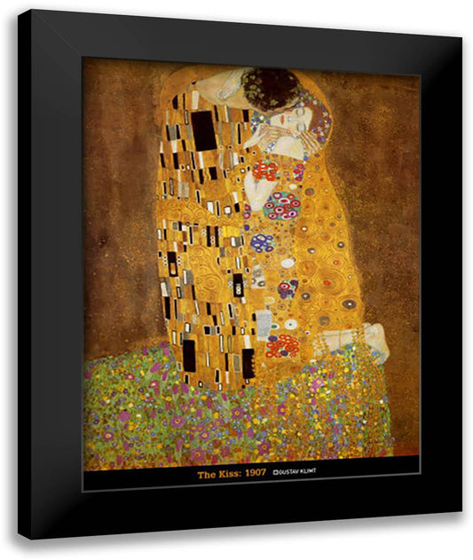 The Kiss, c.1908 28x36 Black Modern Wood Framed Art Print Poster by Klimt, Gustav