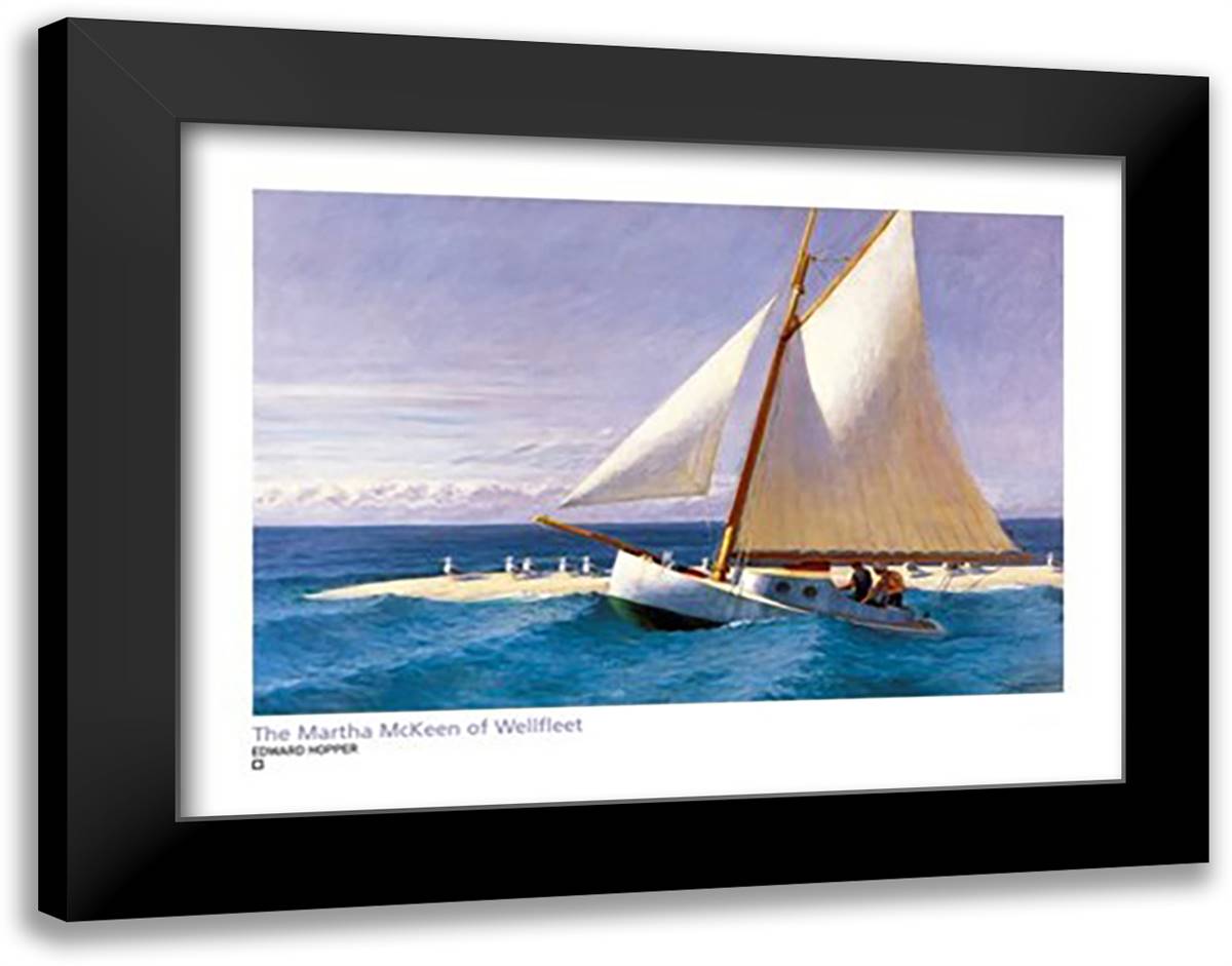 Martha Mckeen Of Wellfleet 36x28 Black Modern Wood Framed Art Print Poster by Hopper, Edward