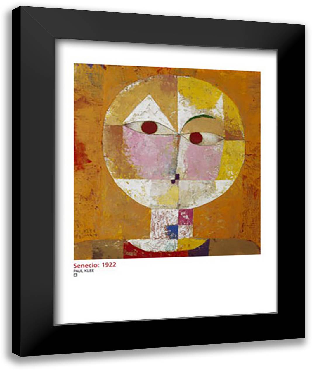 Senecio 28x36 Black Modern Wood Framed Art Print Poster by Klee, Paul