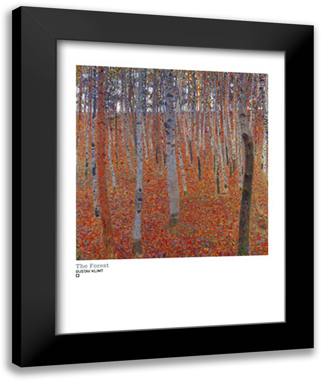 Forest 28x36 Black Modern Wood Framed Art Print Poster by Klimt, Gustav