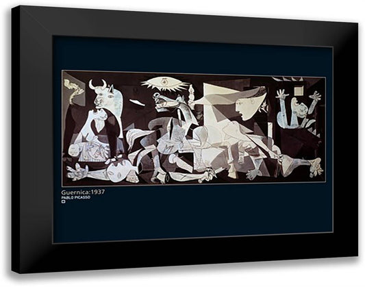 Guernica 36x28 Black Modern Wood Framed Art Print Poster by Picasso, Pablo