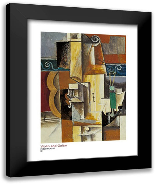 Violin And Guitar 28x36 Black Modern Wood Framed Art Print Poster by Picasso, Pablo