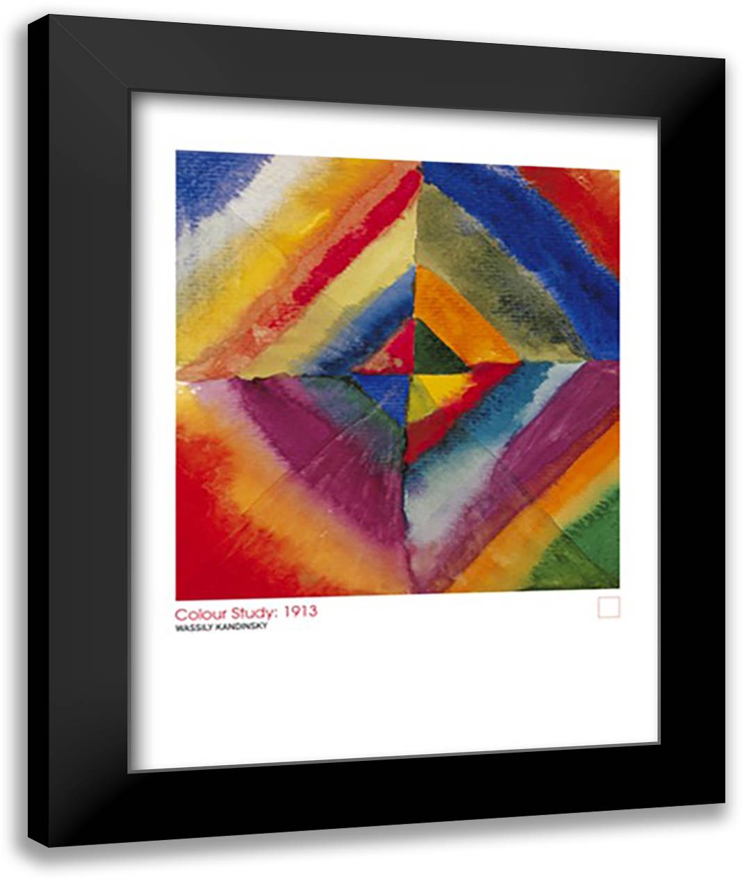 Colour Study 28x36 Black Modern Wood Framed Art Print Poster by Kandinsky, Wassily