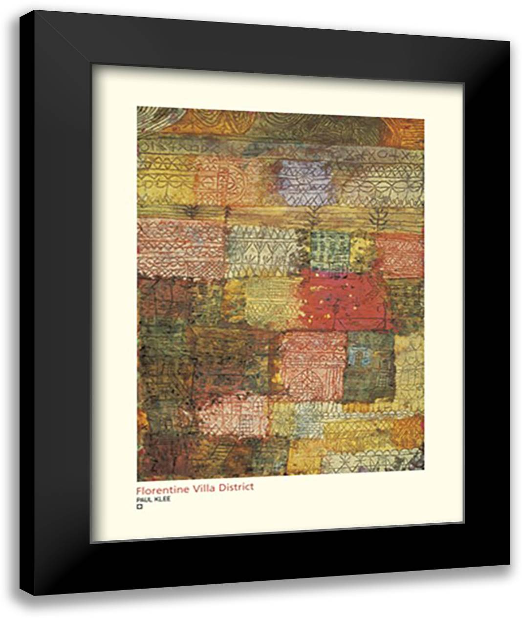 Florentine Villa District 28x36 Black Modern Wood Framed Art Print Poster by Klee, Paul