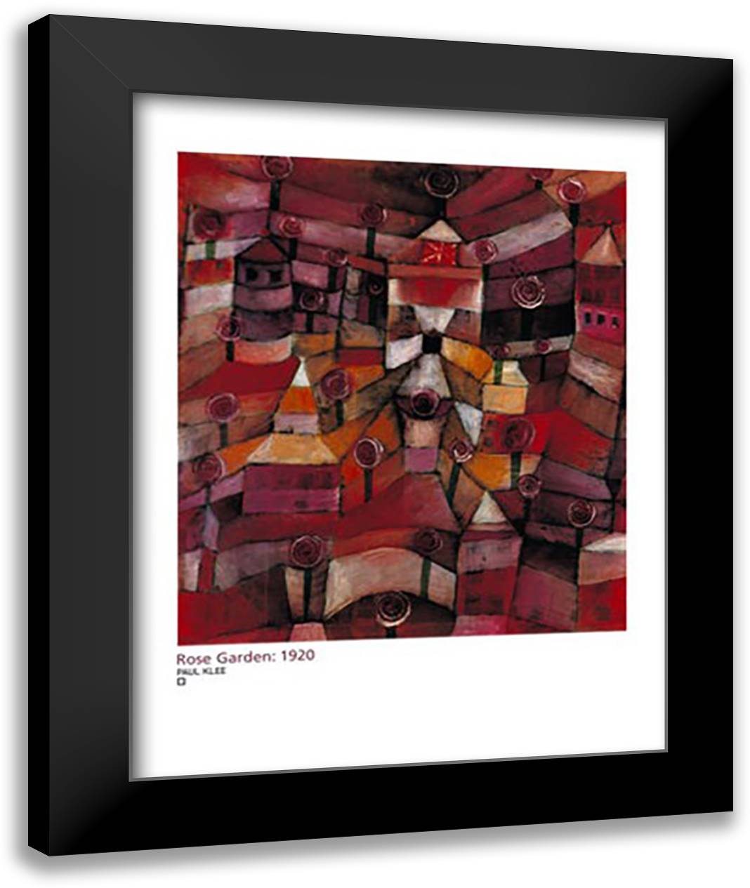 Rose Garden 28x36 Black Modern Wood Framed Art Print Poster by Klee, Paul