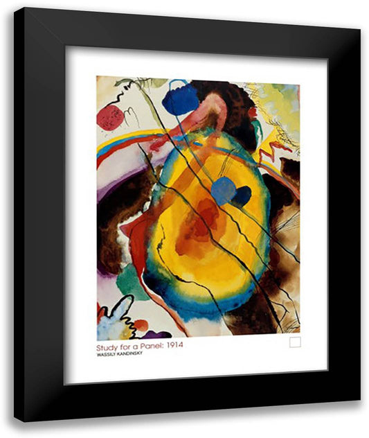 Study For A Panel 28x36 Black Modern Wood Framed Art Print Poster by Kandinsky, Wassily