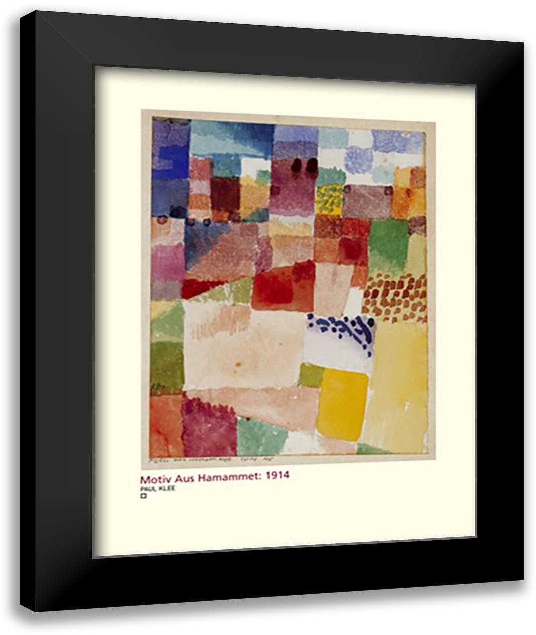 Motiv Aus Hammamet 28x36 Black Modern Wood Framed Art Print Poster by Klee, Paul