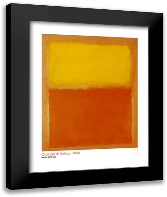 Orange On Yellow 28x36 Black Modern Wood Framed Art Print Poster by Rothko, Mark
