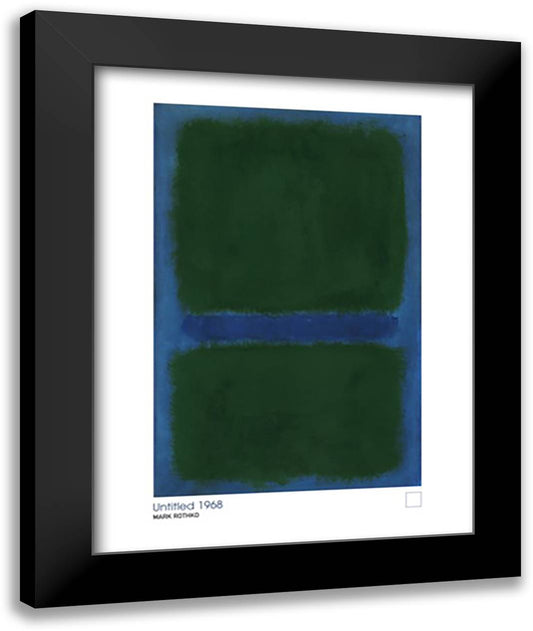 Untitled (Blue on Blue Ground), 1968 28x36 Black Modern Wood Framed Art Print Poster by Rothko, Mark