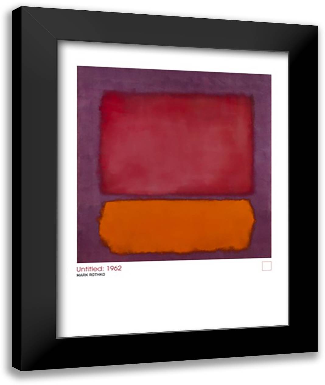 Untitled, 1962 28x36 Black Modern Wood Framed Art Print Poster by Rothko, Mark