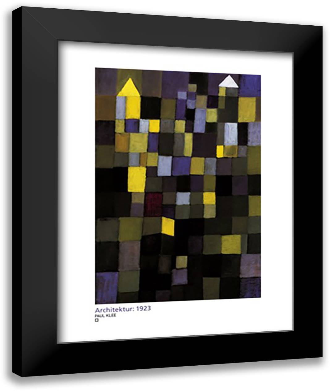 Architektur 28x36 Black Modern Wood Framed Art Print Poster by Klee, Paul