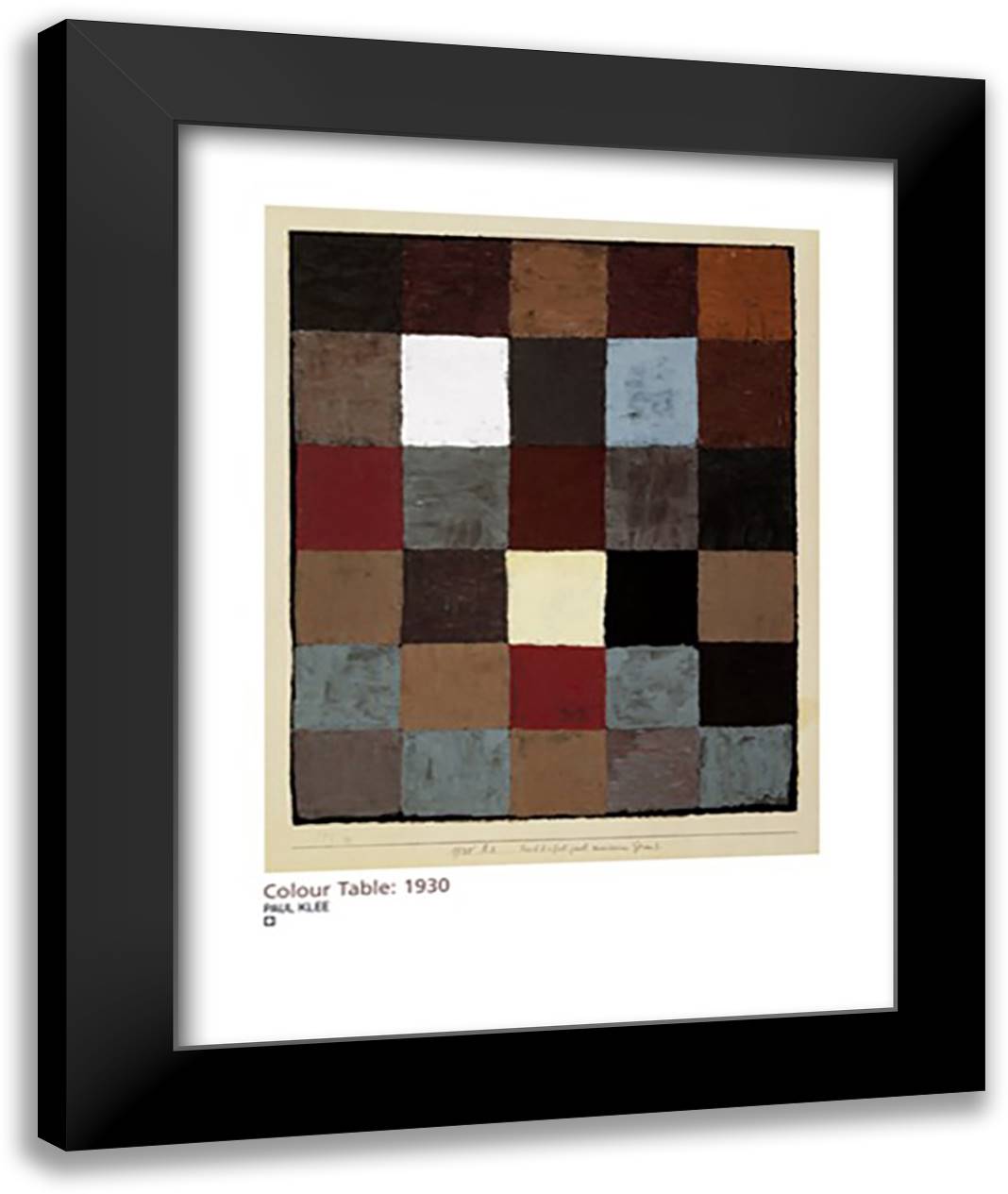 Colour Table (On Major Grey) 28x36 Black Modern Wood Framed Art Print Poster by Klee, Paul