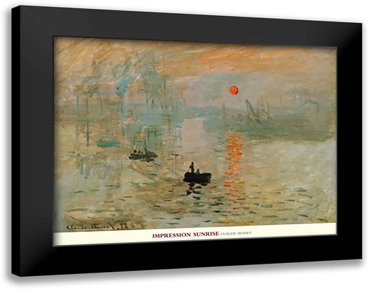 Impression, Sunrise, c.1872 (green) 36x28 Black Modern Wood Framed Art Print Poster by Monet, Claude