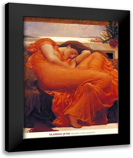 Flaming June, c.1895 28x36 Black Modern Wood Framed Art Print Poster by Leighton, Frederic