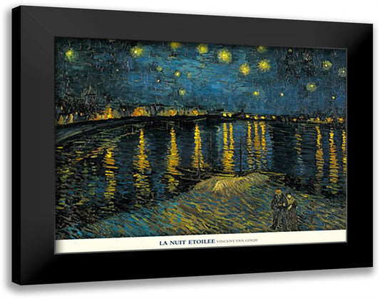 Starry Night over the Rhone, c.1888 36x28 Black Modern Wood Framed Art Print Poster by Van Gogh, Vincent