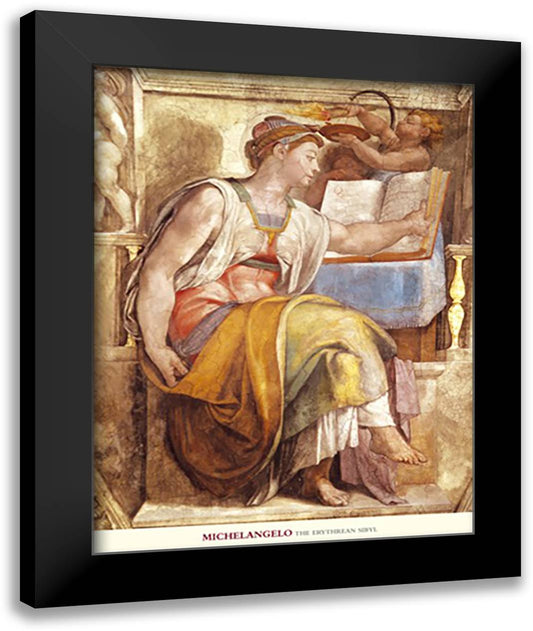 The Erythrean Sibyl 28x36 Black Modern Wood Framed Art Print Poster by Michelangelo
