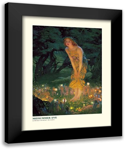 Midsummer Eve, c.1908 28x36 Black Modern Wood Framed Art Print Poster by Hughes, Edward Robert