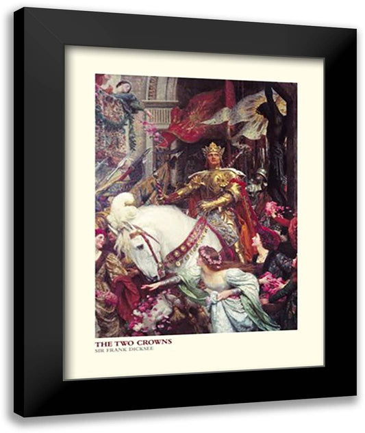 The Two Crowns 28x36 Black Modern Wood Framed Art Print Poster by Dicksee, Frank