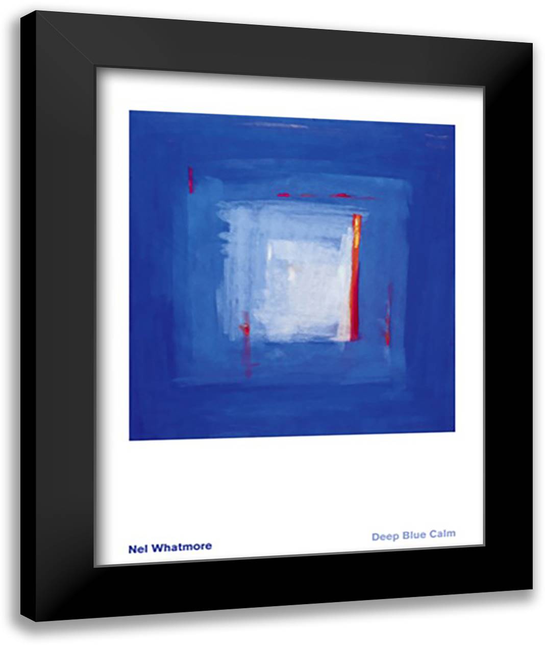 Deep Blue Calm 28x36 Black Modern Wood Framed Art Print Poster by Whatmore, Nell