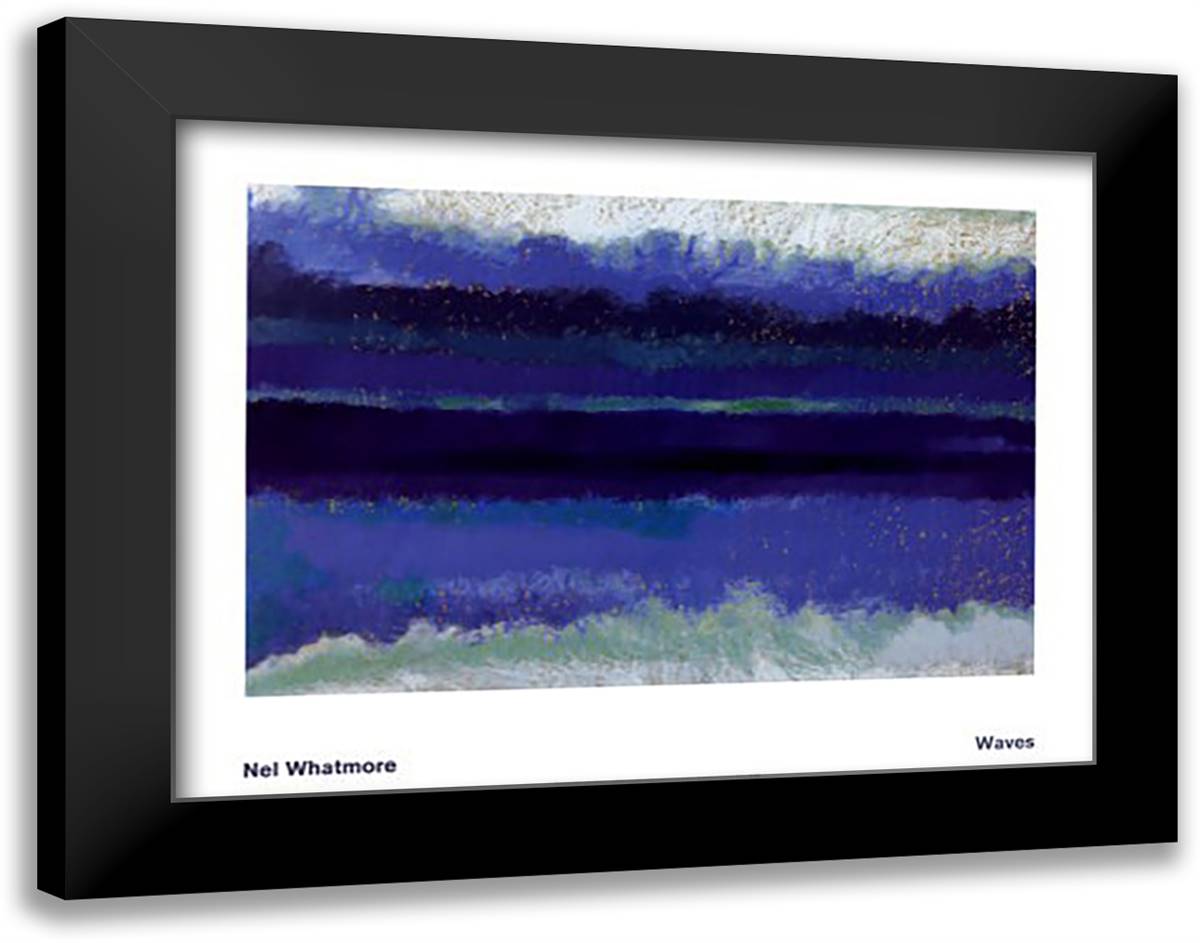 Waves 36x28 Black Modern Wood Framed Art Print Poster by Whatmore, Nell