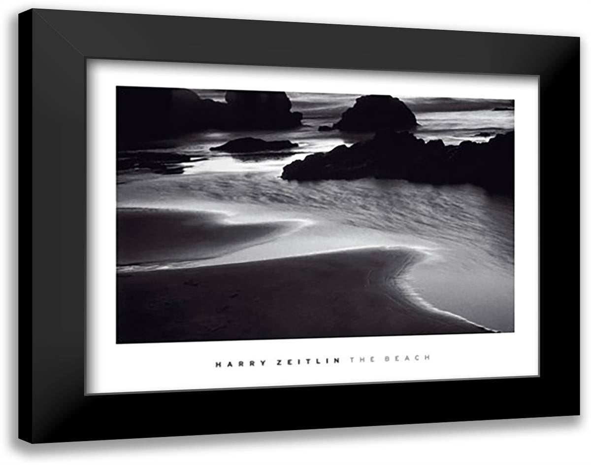 The Beach 36x28 Black Modern Wood Framed Art Print Poster by Zeitlin, Harry