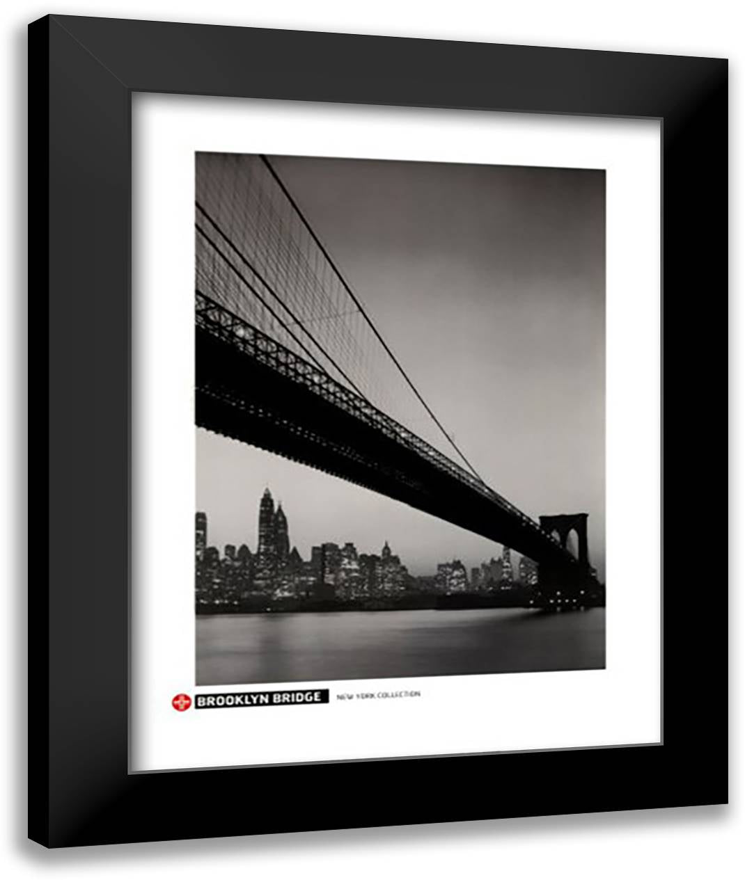 Brooklyn Bridge 28x36 Black Modern Wood Framed Art Print Poster