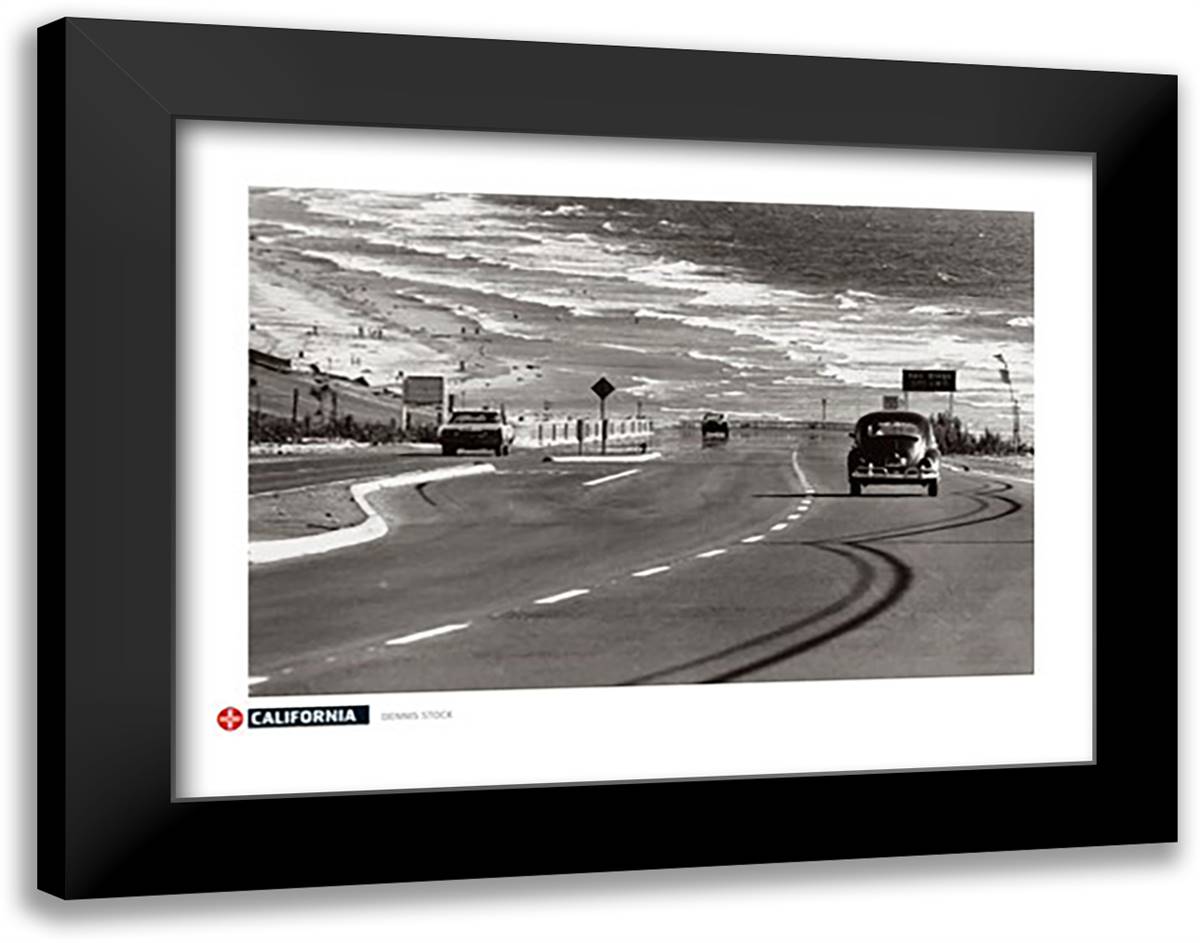 California 36x28 Black Modern Wood Framed Art Print Poster by Stock, Dennis