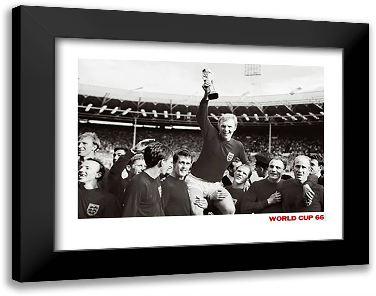 Bobby Moore- World Cup, 1966 36x28 Black Modern Wood Framed Art Print Poster